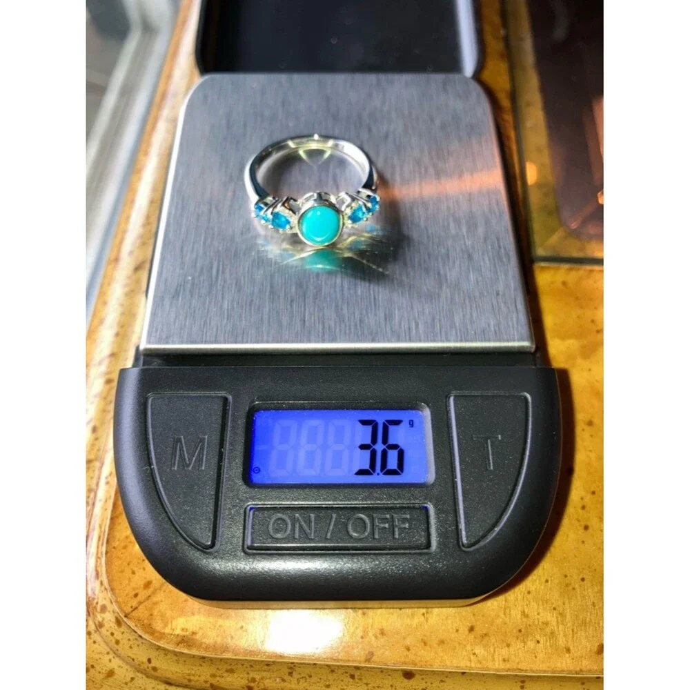 Sleeping Beauty Turquoise Blue Apatite Sterling Silver Ring Size 9